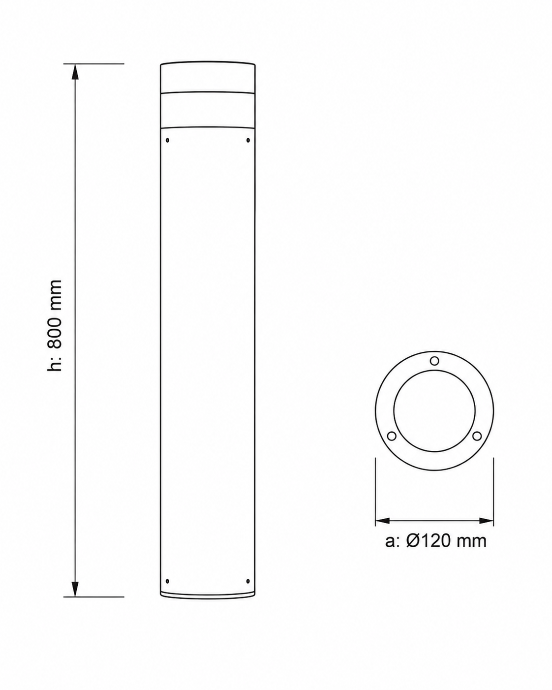 GARDEN-T60 Outdoor Lighting Bollard - Görsel 2