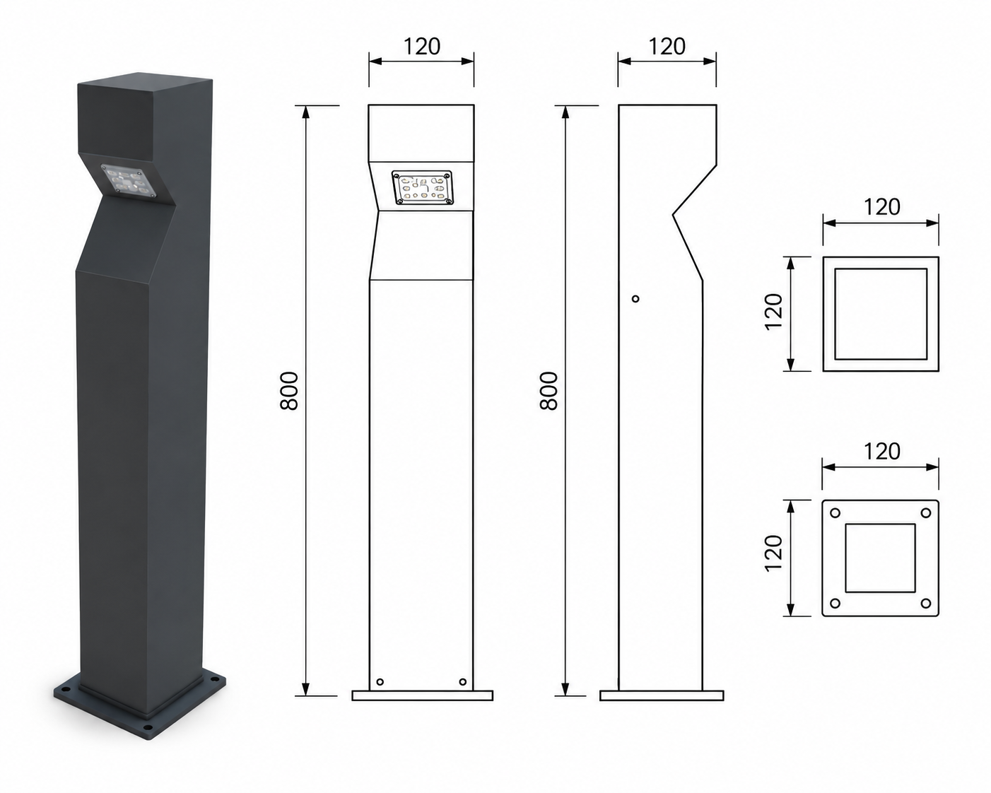 GARDEN-T58 Outdoor Lighting Bollard - Görsel 2