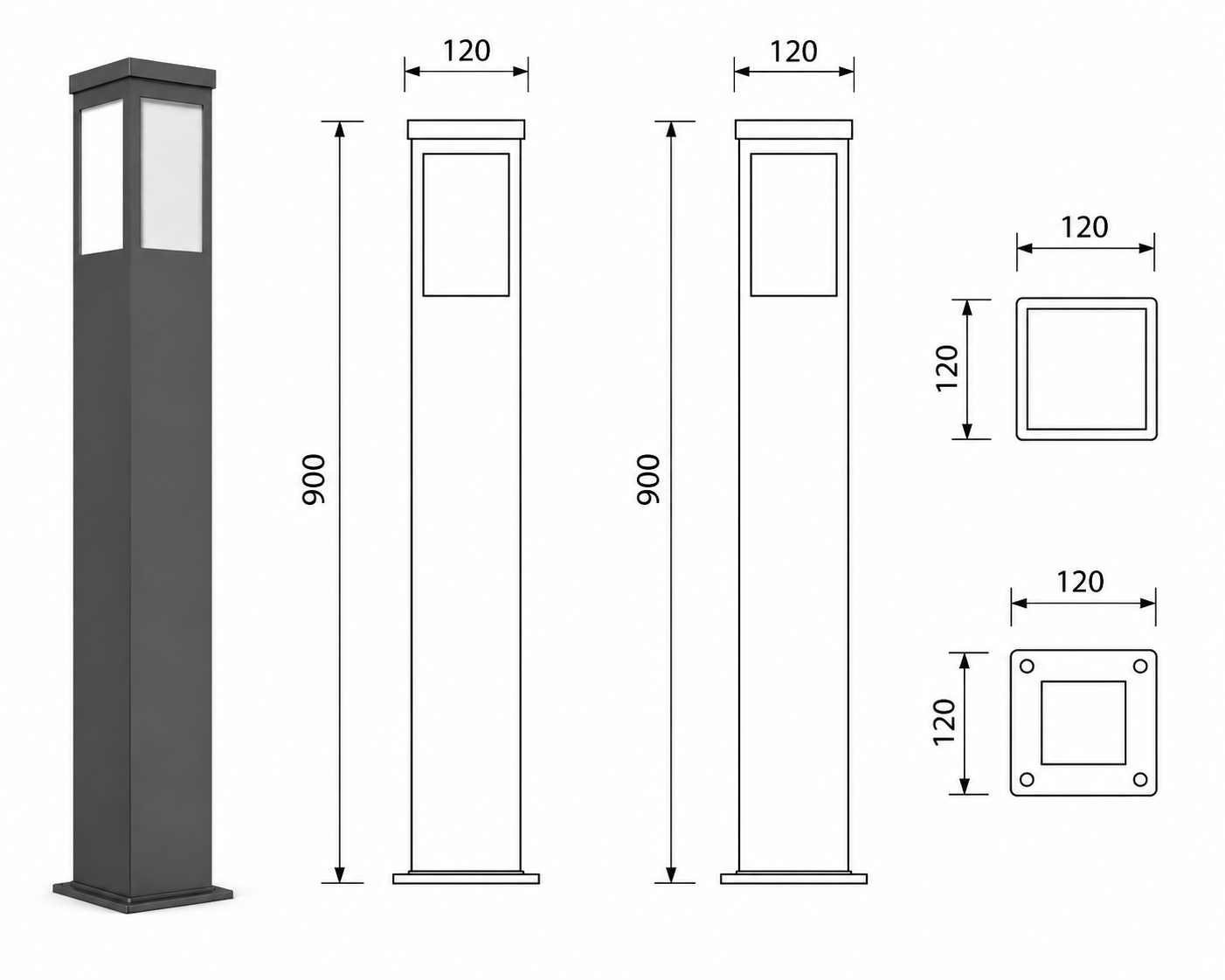 GARDEN-T31 Outdoor Lighting Bollard - Görsel 2